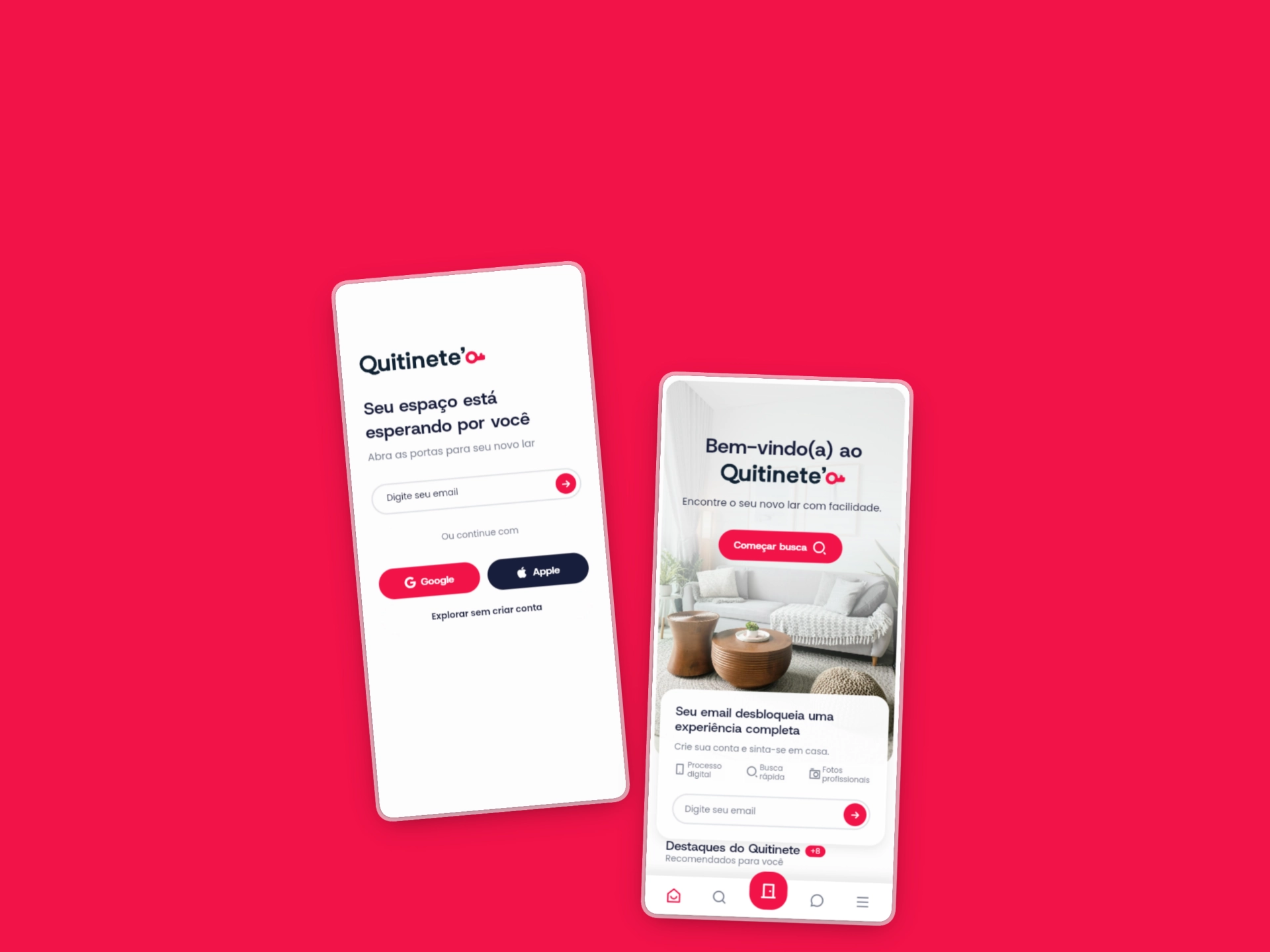 Quitinete App Mockup